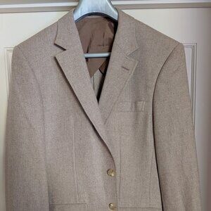 NWOT Lutwyche Savile Row Ivory Off-White Cashmere Hand-Tailored Sport Coat US40